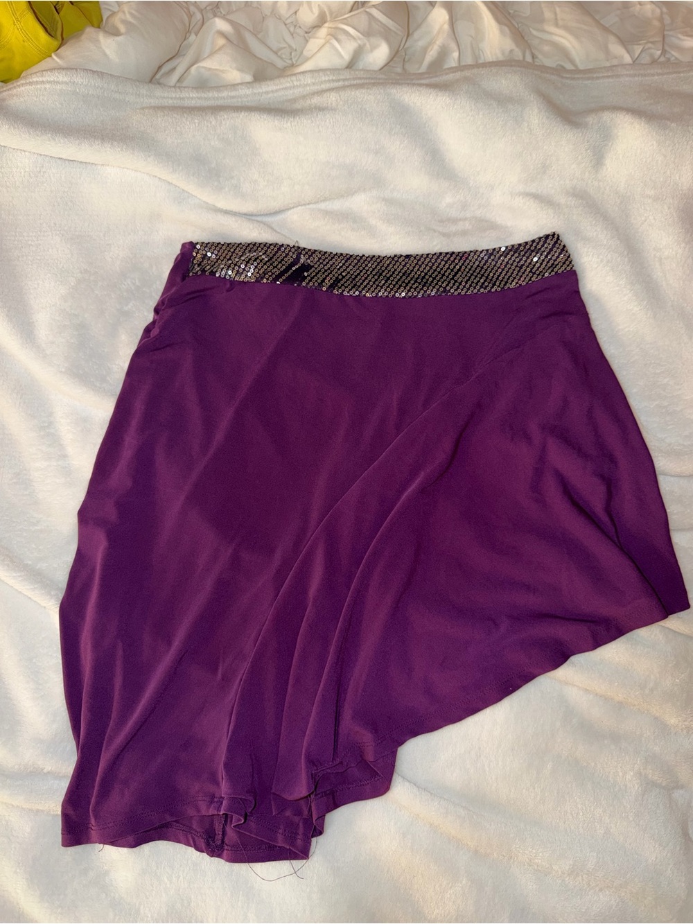 Charlotte Russe Purple Asymmetrical Skirt with Sequin Waistband